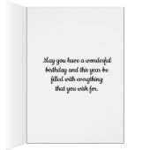 ブルーウォーターカラーハート41st誕生日カード (内側 (右))