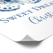 ブルーウォーターカラーバタフライ子供部屋ウォールアートポスター ポスター (角)