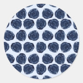 ブルーウォーターカラーバラつる植物コテージシック結婚ズ ラウンドシール (正面)