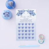 ブルーウォーターカラーバラブライダルシャワービンゴ チラシ (シングル)