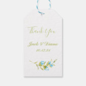 ブルーウォーターカラーバラ結婚ブド ギフトタグ (裏面)