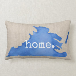 ブルーウォーターカラーバージニアホームリネンテクスチャ ランバークッション