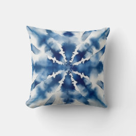ブルーウォーターカラーバーストパターン クッション