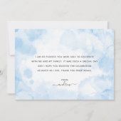 ブルーウォーターカラーバー（ユダヤ教の）バル・ミツバー サンキューカード (裏面)