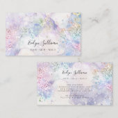 ブルーウォーターカラーパステルグリッター名刺 名刺 (正面/裏面)