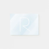 ブルーウォーターカラーパステルタイポグラフィモノグラムモダン ポストイット (正面)