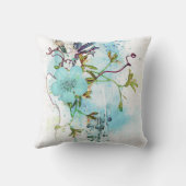 ブルーウォーターカラーパステルフローラ クッション (裏面)