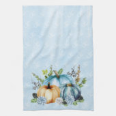 ブルーウォーターカラーパンプキン秋秋 キッチンタオル (縦)