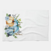 ブルーウォーターカラーパンプキン秋秋 キッチンタオル (横)