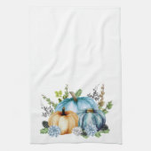 ブルーウォーターカラーパンプキン秋秋 キッチンタオル (縦)