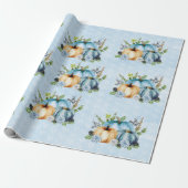 ブルーウォーターカラーパンプキン秋秋 ラッピングペーパー (アンロールド)