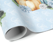 ブルーウォーターカラーパンプキン秋秋 ラッピングペーパー (ロールコーナー)