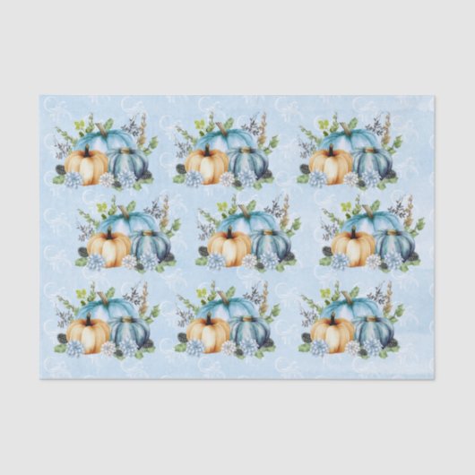 ブルーウォーターカラーパンプキン秋秋 薄葉紙 (正面)