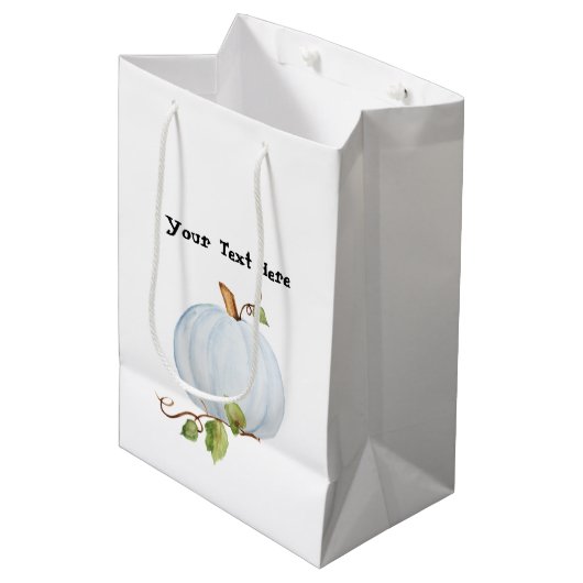 ブルーウォーターカラーパンプキン，カスタム抱き枕 ミディアムペーパーバッグ (正面アングル)