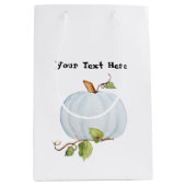 ブルーウォーターカラーパンプキン，カスタム抱き枕 ミディアムペーパーバッグ (正面)