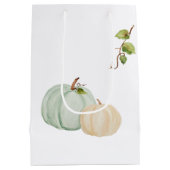 ブルーウォーターカラーパンプキン，カスタム抱き枕 ミディアムペーパーバッグ (裏面)