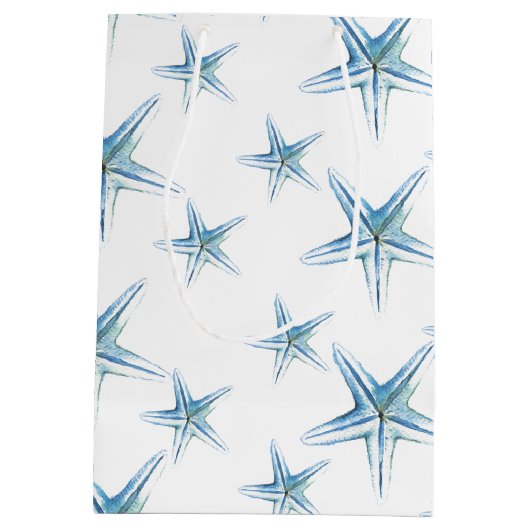 ブルーウォーターカラーヒトデ中抱き枕 ミディアムペーパーバッグ (裏面)