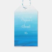 ブルーウォーターカラービーチトロピカル結婚式の引き出物 ギフトタグ (裏面)