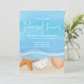 ブルーウォーターカラービーチリハーサルディナーコースタルシー 招待状 (スタンド正面)