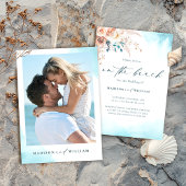 ブルーウォーターカラービーチ結婚式招待状 招待状