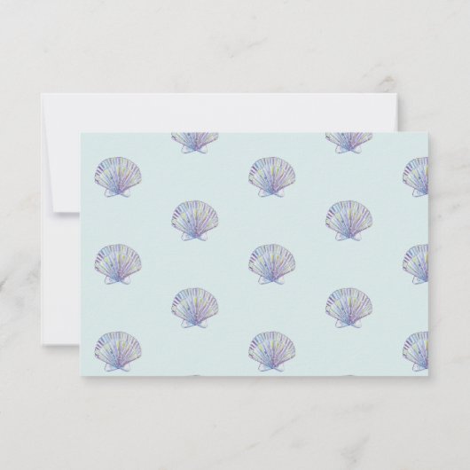 ブルーウォーターカラービーチ結婚式RSVPカード 出欠カード (裏面)