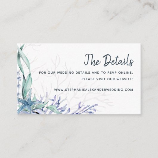 ブルーウォーターカラービーチ結婚式Webサイト詳細 エンクロージャーカード (正面)