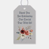 ブルーウォーターカラーピンクローズ&葉ズ ギフトタグ (裏面)