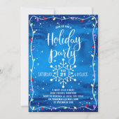 ブルーウォーターカラーフェスティバルホリデーパーティクリスマス 招待状 (正面)