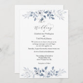 ブルーウォーターカラーフォト結婚式招待状 招待状 (正面/裏面)