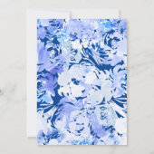 ブルーウォーターカラーフラワーアーチ結婚ーズ 招待状 (裏面)