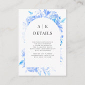 ブルーウォーターカラーフラワーアーチ詳細 エンクロージャーカード (正面)