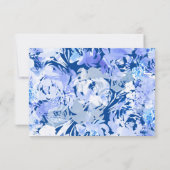 ブルーウォーターカラーフラワーアーチRSVP 出欠カード (裏面)