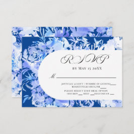 ブルーウォーターカラーフラワーアーチRSVP 出欠カード