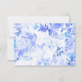 ブルーウォーターカラーフラワーアーチRSVP 出欠カード (裏面)