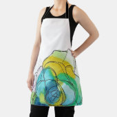 ブルーウォーターカラーフラワーエプロン エプロン (インサイチュ)