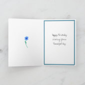 ブルーウォーターカラーフラワーズハッピーバースデーママ カード (内部)