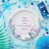 ブルーウォーターカラーフラワーズマザーズデイ ペーパープレート (パーティー)