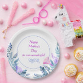 ブルーウォーターカラーフラワーズマザーズデイ ペーパープレート (パーティー)