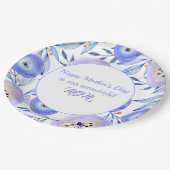 ブルーウォーターカラーフラワーズマザーズデイ ペーパープレート (アングル)