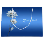 ブルーウォーターカラーフラワーズ抱き枕 ラージペーパーバッグ (正面)