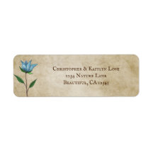 ブルーウォーターカラーフラワーヴィンテージフローラアドレス