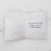 ブルーウォーターカラーフラワー誕生日 カード (内部)