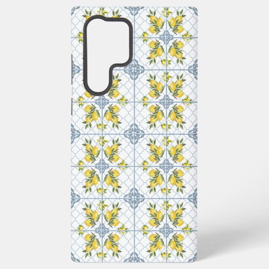ブルーウォーターカラーフランスカントリーのレモン SAMSUNG GALAXYケース (裏面)