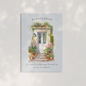 ブルーウォーターカラーフロントドアの新しいアドレス 案内ポストカード