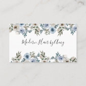 ブルーウォーターカラーフローラアポイントメントアラーム 名刺 (裏面)