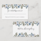 ブルーウォーターカラーフローラアポイントメントアラーム 名刺 (正面/裏面)