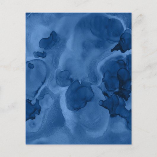 ブルーウォーターカラーフローラエレガントな結婚予算 チラシ (裏面)