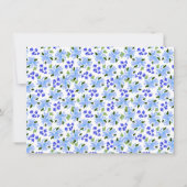 ブルーウォーターカラーフローラガーデンパーソナライズされた ノートカード (裏面)