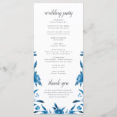 ブルーウォーターカラーフローラシノワセリー結婚式 プログラム (裏面)