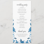 ブルーウォーターカラーフローラシノワセリー結婚式 プログラム (裏面)